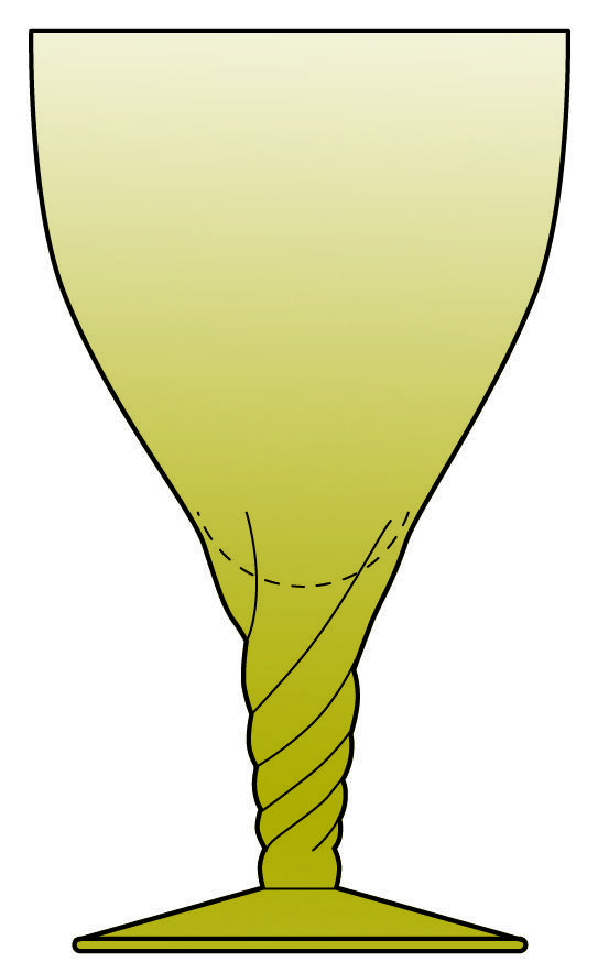 Spiral Yellow Water Goblet by Orrefors-1