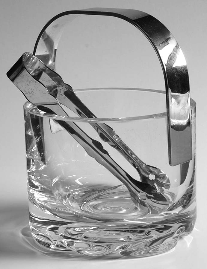 Bjorn Ice Bucket W/Handle & Tongs by Orrefors-1