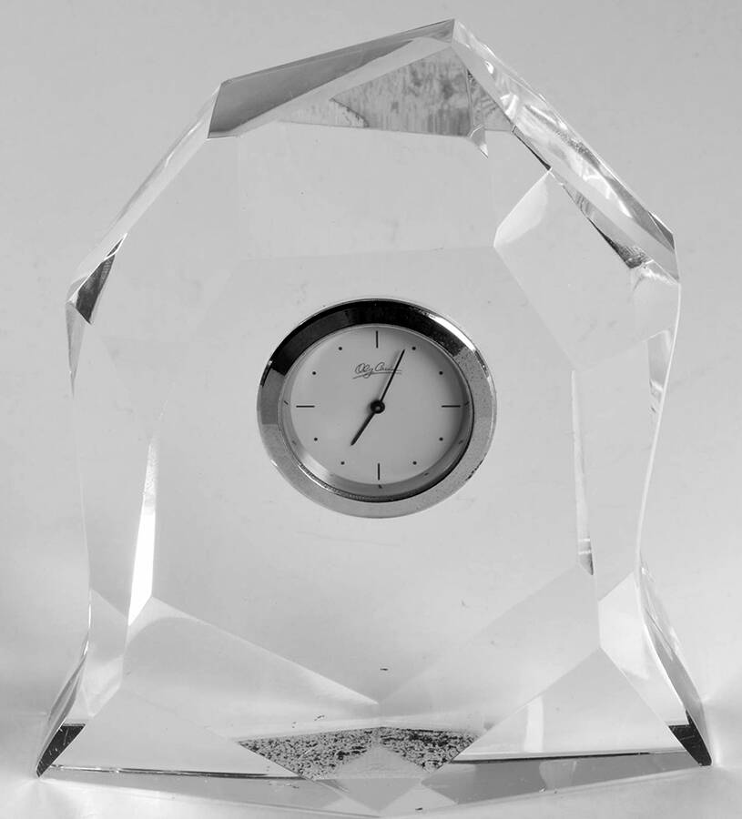 Ice Quartz Clock by Oleg Cassini-1