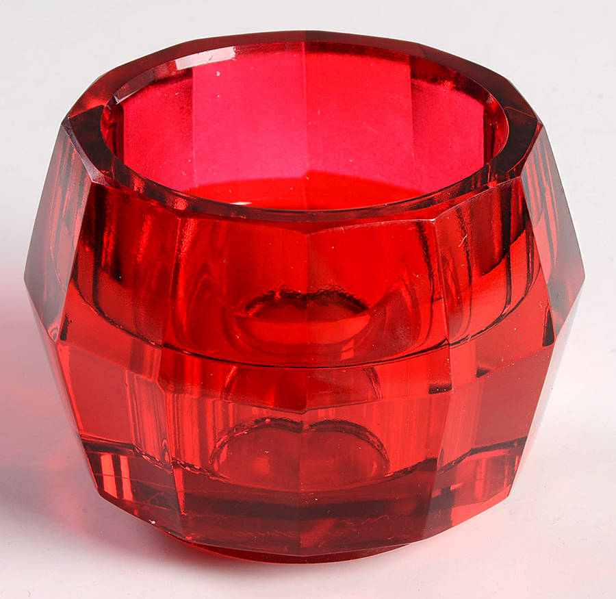 Totem Red Harmony Candlestick by Orrefors-1