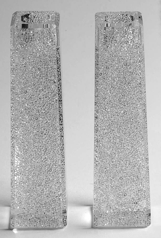 Ice Crystals (Set of 2) 6" Single Light Candlesticks by Oleg Cassini-1