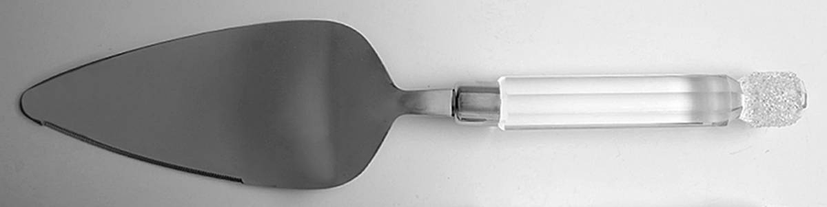 Ice Crystals Cake Server Stainless Blade by Oleg Cassini-1