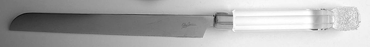 Ice Crystals Cake Knife with Stainless Blade by Oleg Cassini-1