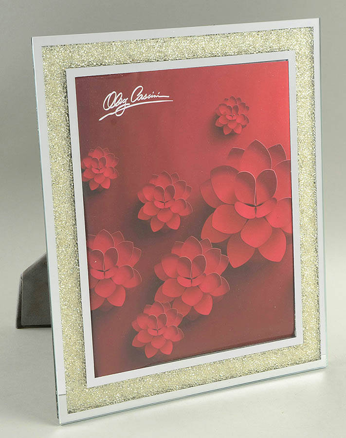 Crystal Diamond Champagne Frame-Holds 8" X 10" Photo by Oleg Cassini-1