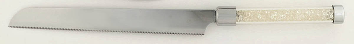 Crystal Diamond Champagne Cake Knife with Stainless Blade by Oleg Cassini-1