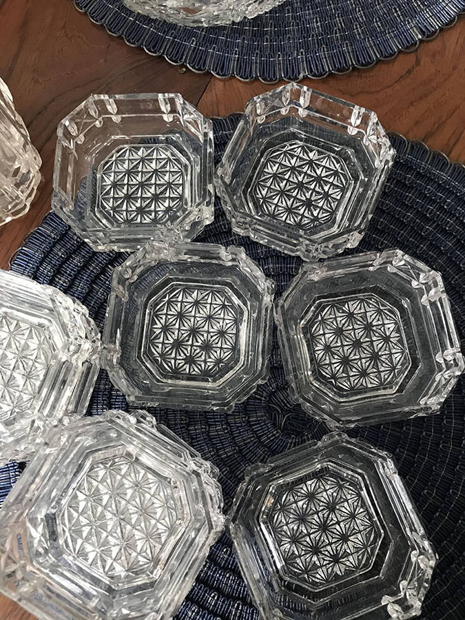 Column Block Clear Small Fruit Dessert Bowl by O'Hara Glass-1