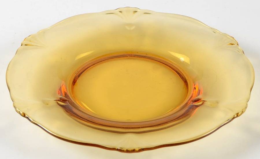 Crow's Foot Amber Bread & Butter Plate by Paden City-1
