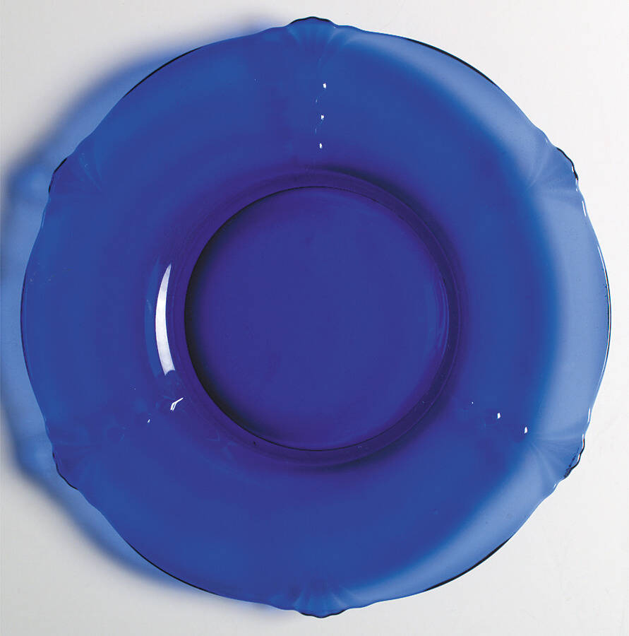 Crow's Foot Blue Luncheon Plate by Paden City-1