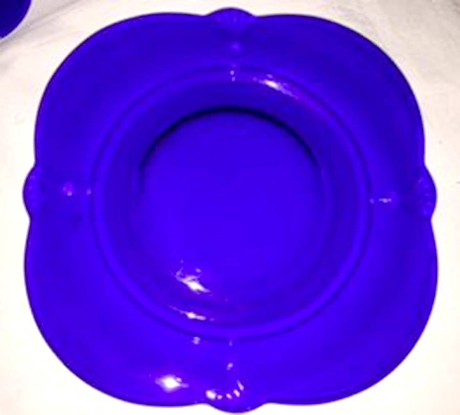 Crow's Foot Blue Saucer Only by Paden City-1