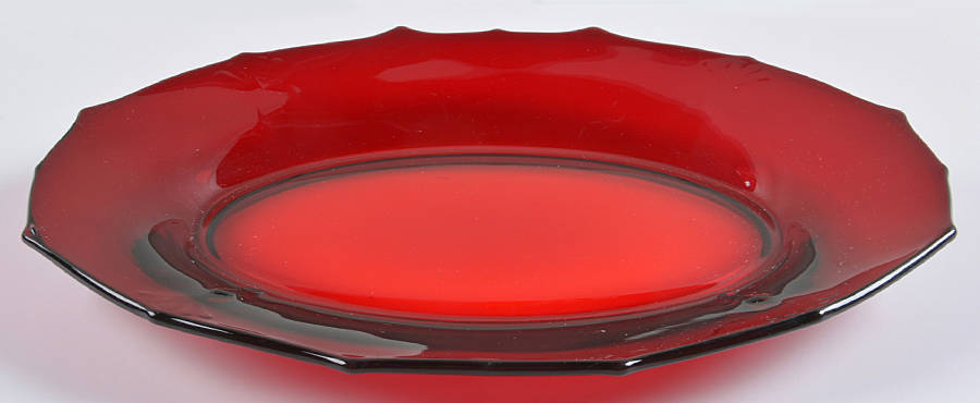 Crow's Foot Ruby 10" Oval Platter by Paden City-1
