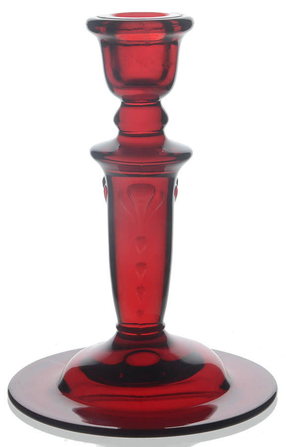 Crow's Foot Ruby 6" Single Light Candlestick by Paden City-1