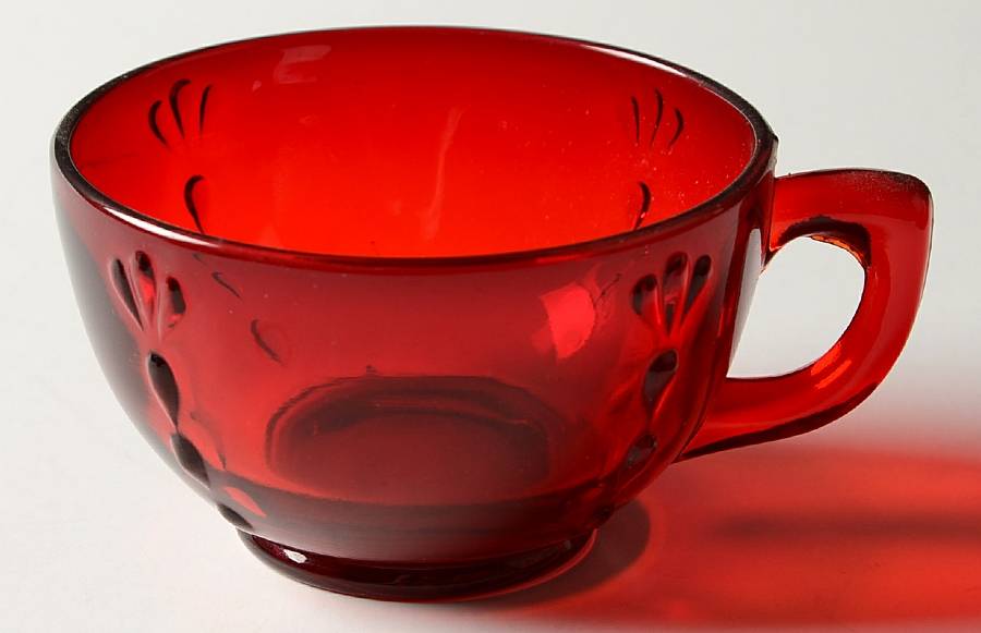 Crow's Foot Ruby Footed Cup by Paden City-1