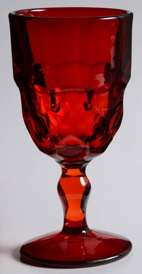 Georgian Ruby Water Goblet by Paden City-1