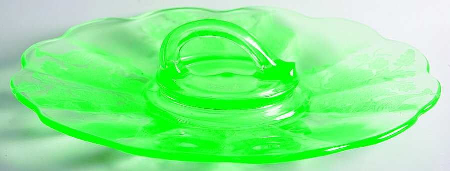 Nora Bird Green Center Handle Tray by Paden City-1