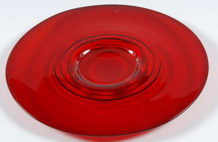 Penny Line Ruby 11" Sandwich Plate by Paden City-1