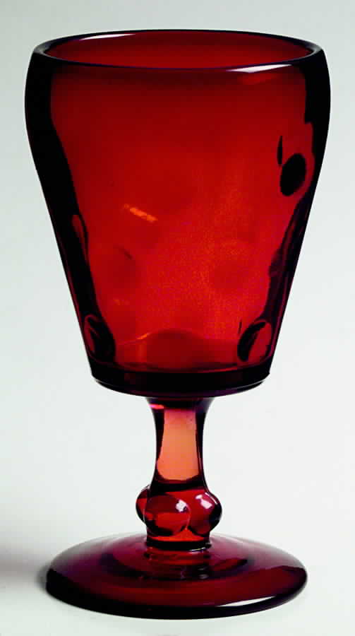 Popeye and Olive Ruby Water Goblet by Paden City-1