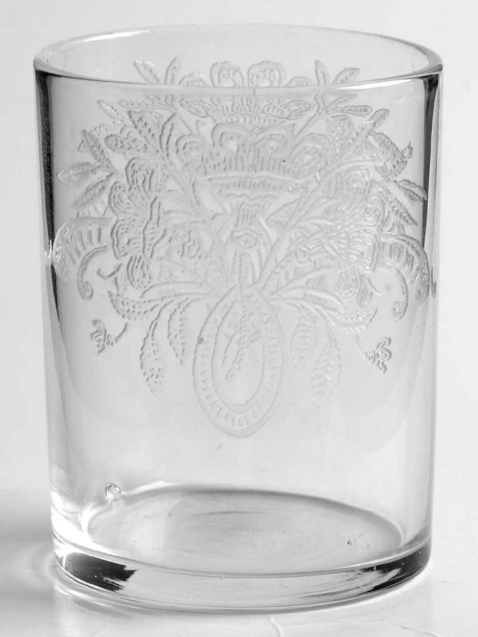 Trumpet Flower (Etch) Whiskey Glass by Paden City-1