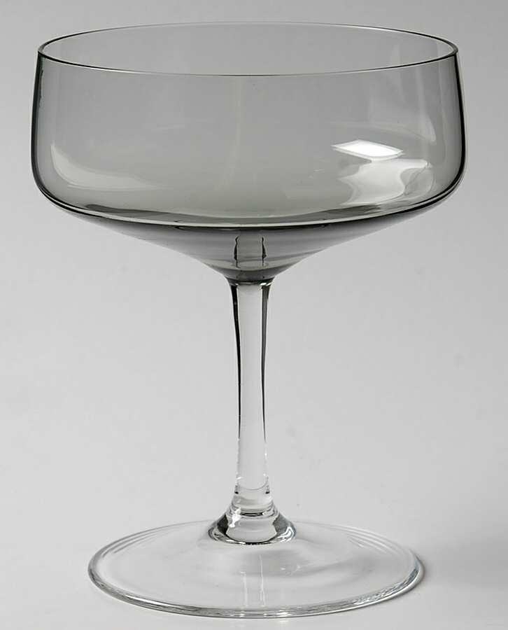 Cora Smoke (Smoke Bowl, Clear Stem) Champagne/Tall Sherbet by Peill-1