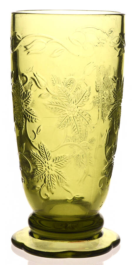 Fantasia Leaf (Lt Green) Footed Tumbler by Princess House-1