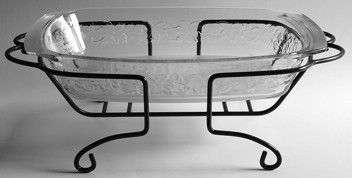 Fantasia 15" Rectangular Baker & Metal Holder by Princess House-1