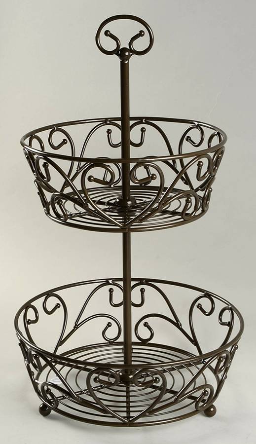 Fantasia Metal 2 Tier Basket by Princess House-1