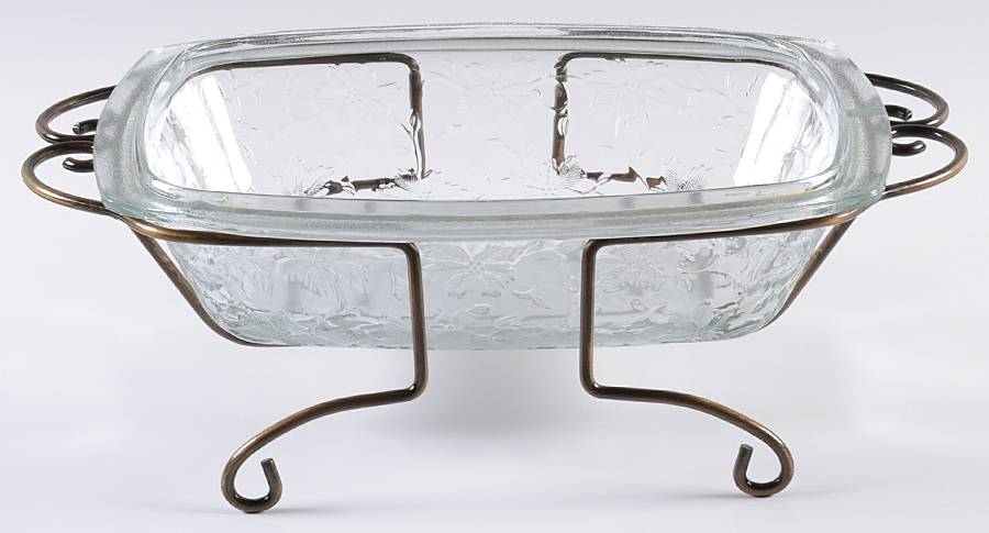 Fantasia 14" Rectangular Baker & Metal Holder by Princess House-1