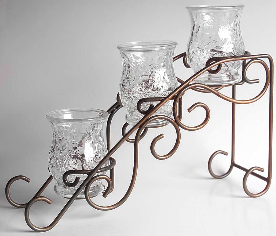 Fantasia Votive Centerpiece (3 Votives & Metal Stand) by Princess House-1