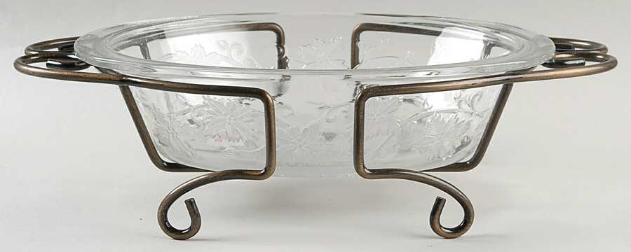 Fantasia 11" Oval Baker & Metal Stand by Princess House-1
