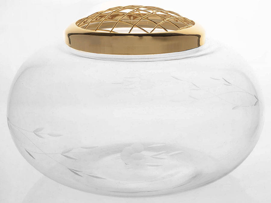 Heritage Potpourru/Flower Bowl & Metal Frog by Princess House-1