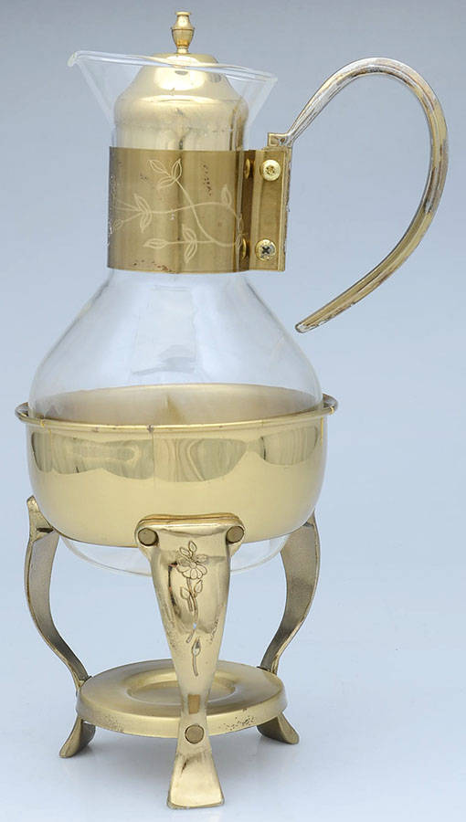 Heritage Brass Accents Carafe with Stand by Princess House-1
