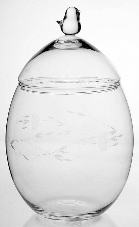 Heritage Egg Shape Candy Dish & Lid by Princess House-1