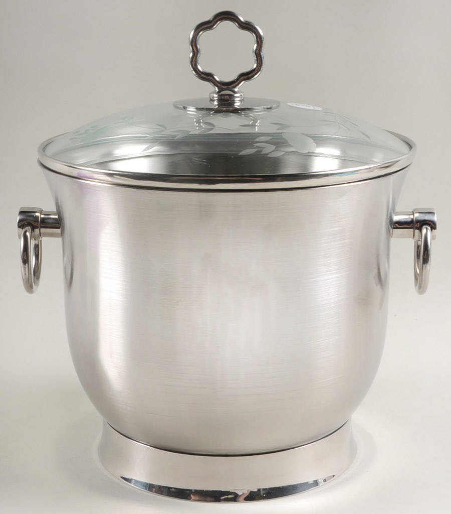 Heritage Metal Ice Bucket & Glass Lid by Princess House-1