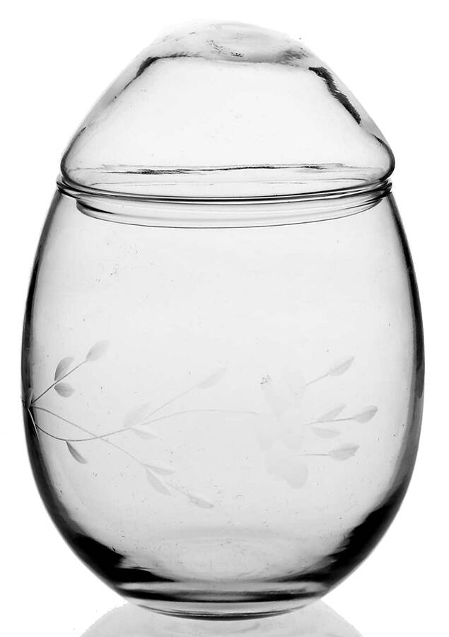 Heritage Egg Shape Candy Dish & Lid by Princess House-1
