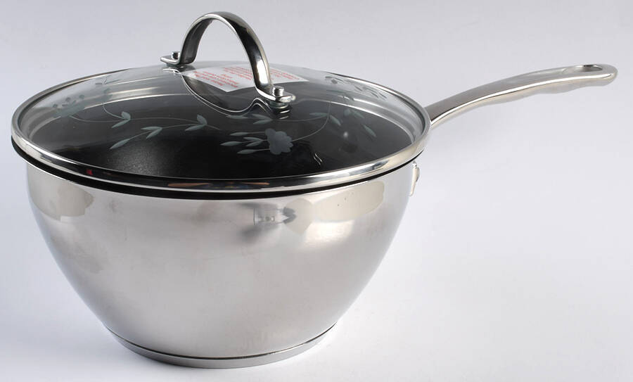 Heritage 3.5 Qt Stainless & Glass Saucepan by Princess House-1