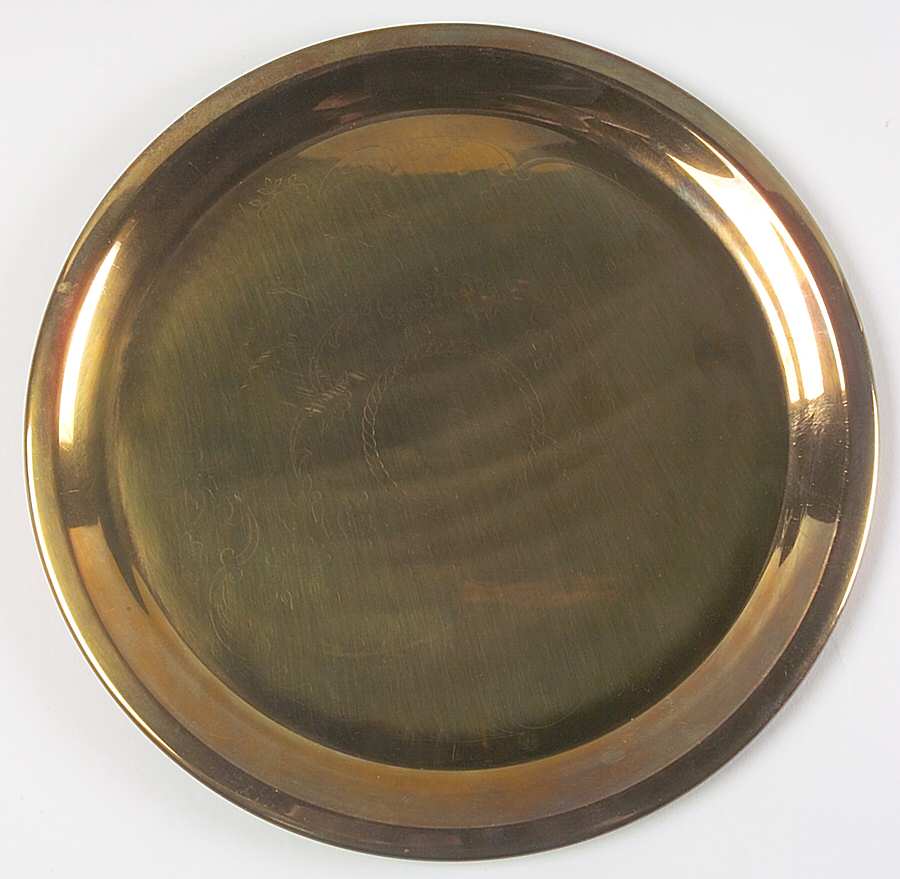Heritage Solid Round Brass Tray by Princess House-1