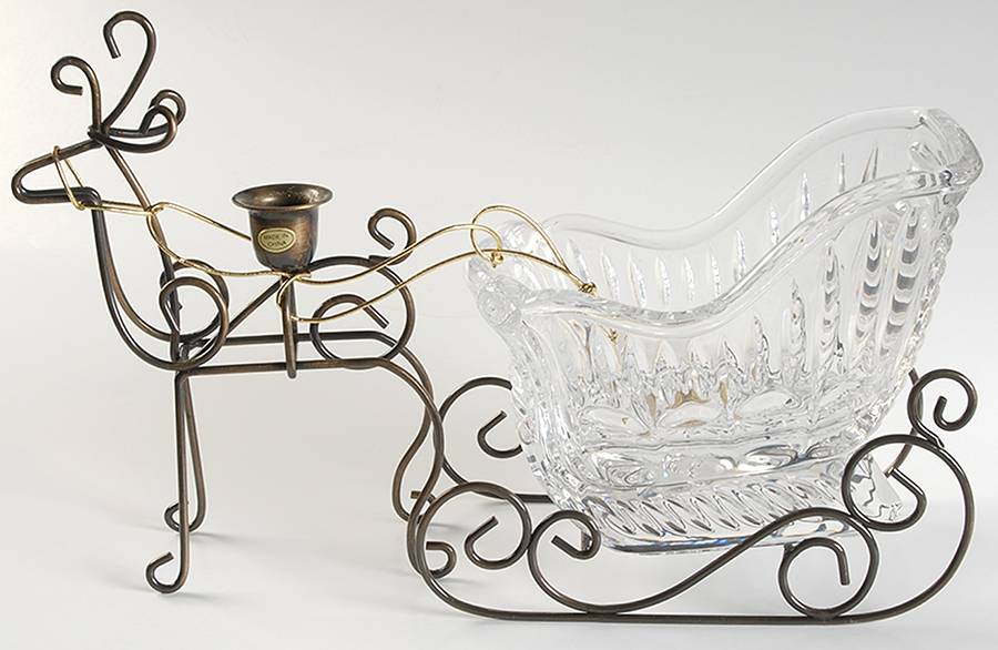 Highlights - Royal Highlights Sleigh W/ Metal Runners & Reindeer Candleholder by Princess House-1