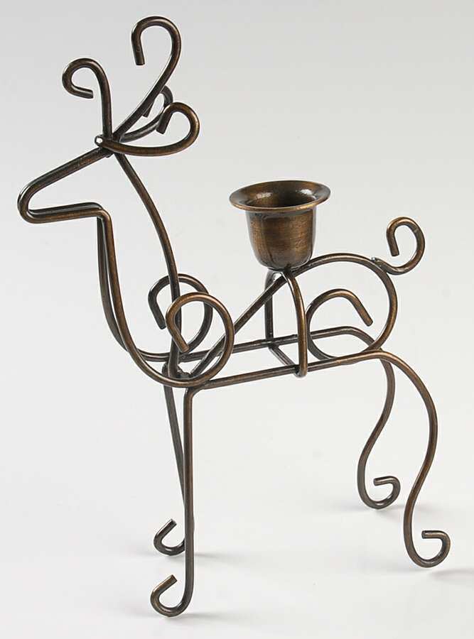 Highlights - Royal Highlights Metal Reindeer Candleholder by Princess House-1