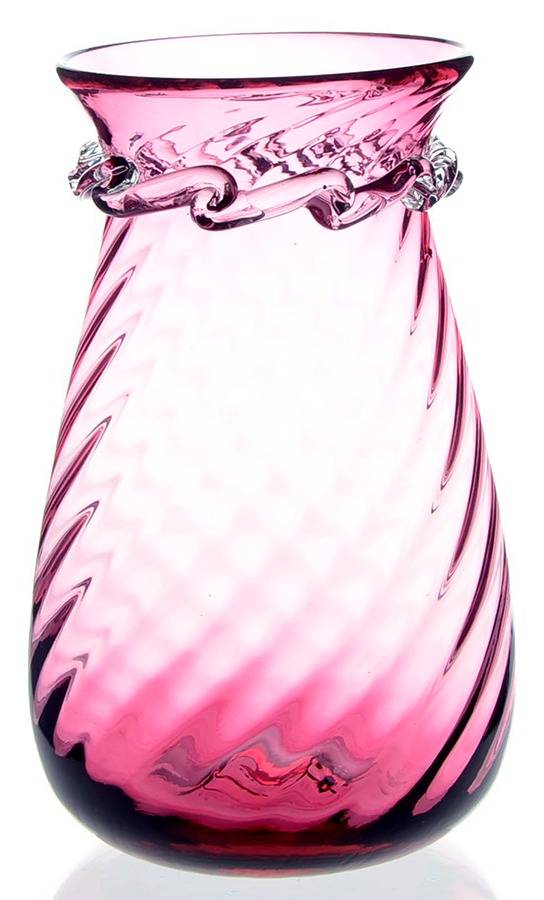 Cranberry 7" Flower Vase by Pilgrim Glass-1