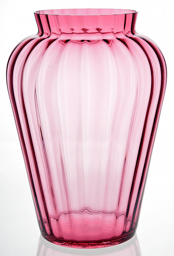 Cranberry 11" Flower Vase by Pilgrim Glass-1