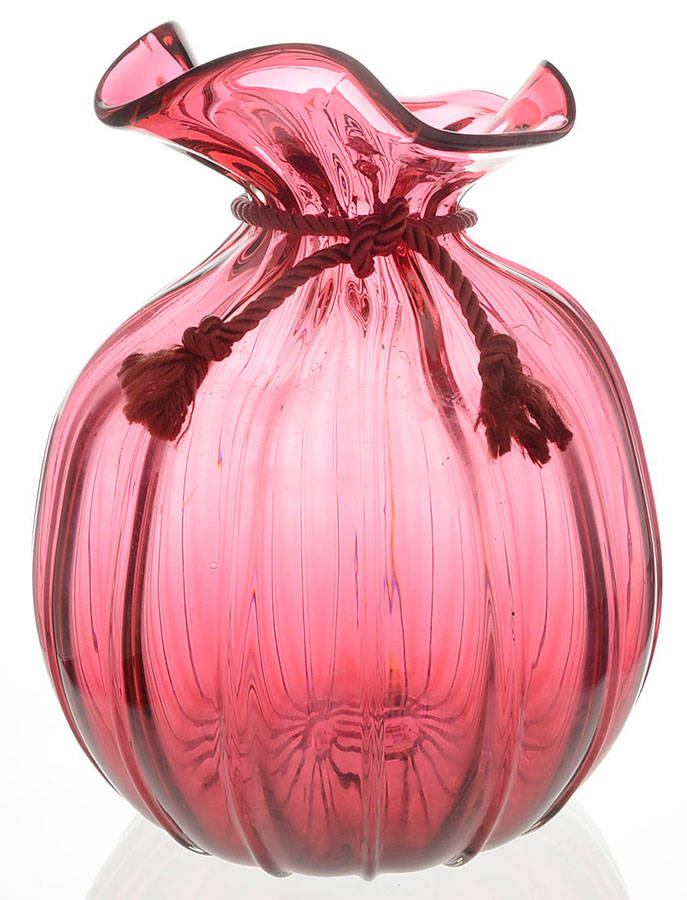 Cranberry 8'' Sac Vase by Pilgrim Glass-1