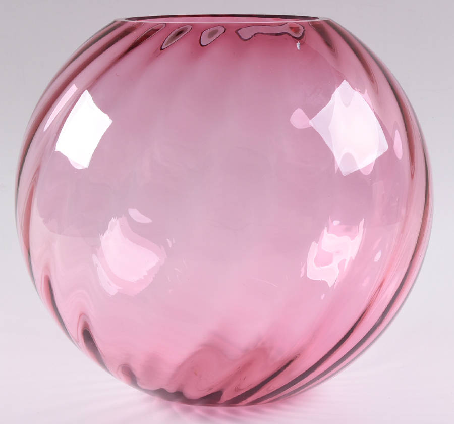 Cranberry 9" Ball Vase by Pilgrim Glass-1