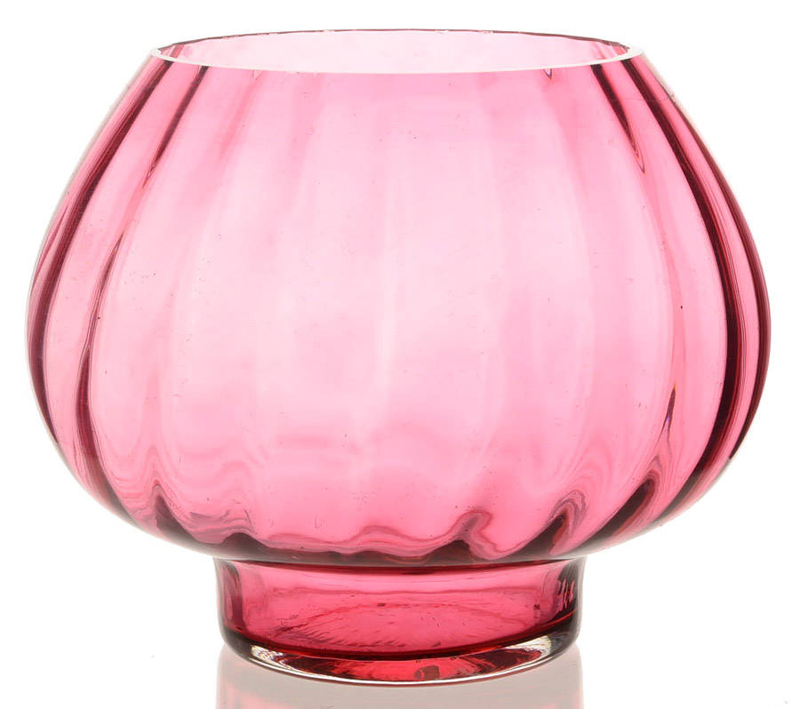 Cranberry 6" Cupped Bowl by Pilgrim Glass-1