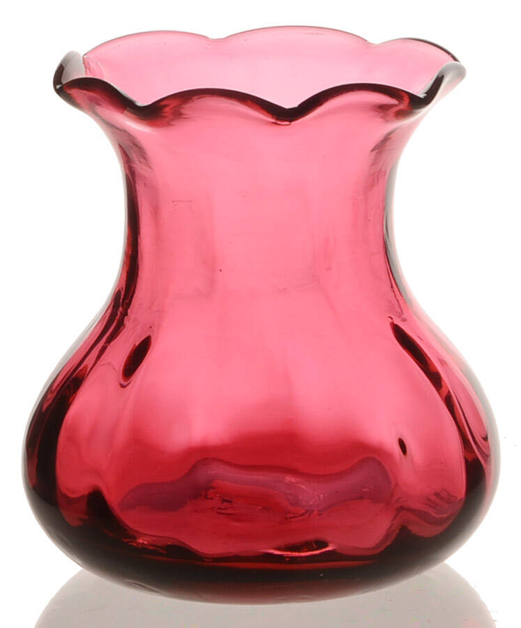 Cranberry 3" Flower Vase by Pilgrim Glass-1