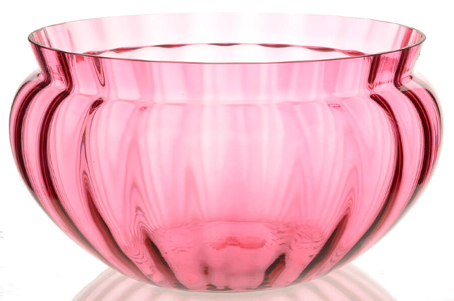 Cranberry 9" Round Bowl by Pilgrim Glass-1