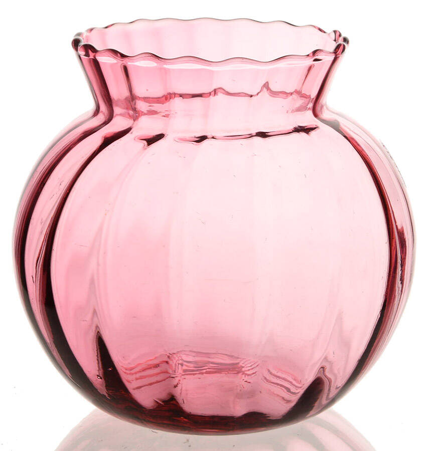 Cranberry 5" Ball Vase by Pilgrim Glass-1