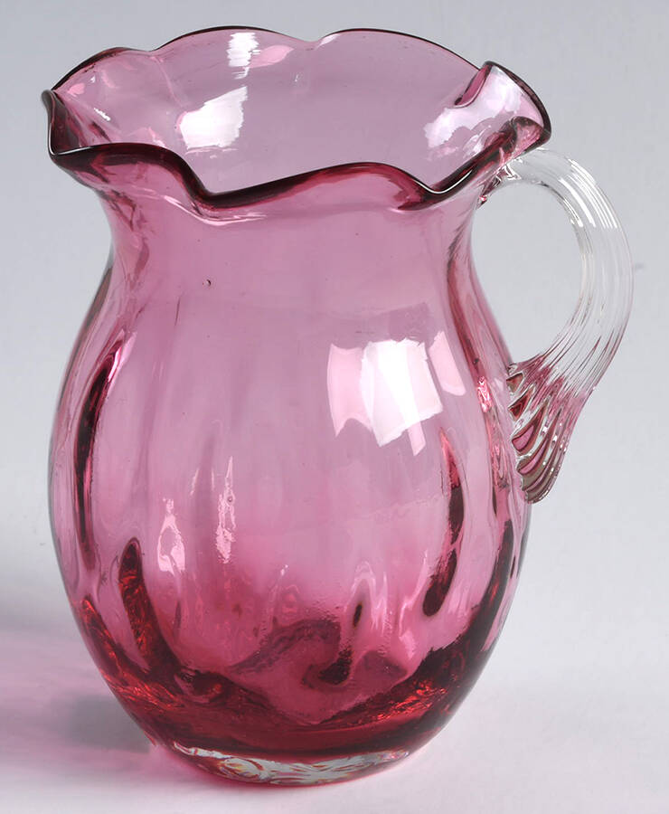 Cranberry 4" Pitcher/Vase by Pilgrim Glass-1