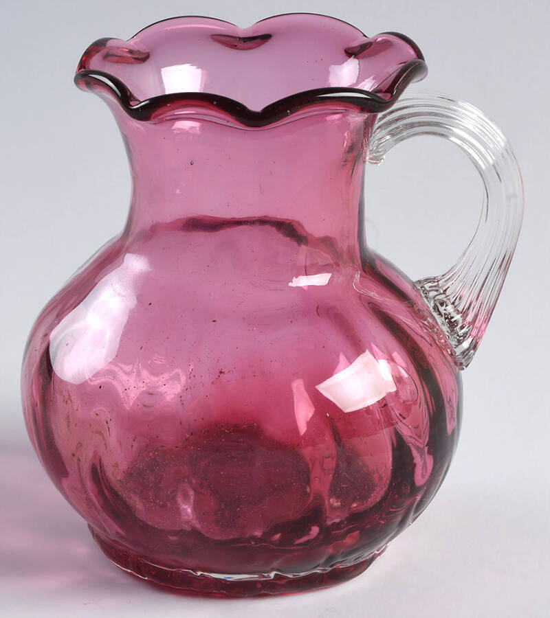 Cranberry 4" Pitcher/Vase by Pilgrim Glass-1