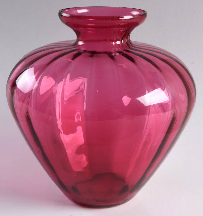 Cranberry 8" Flower Vase by Pilgrim Glass-1