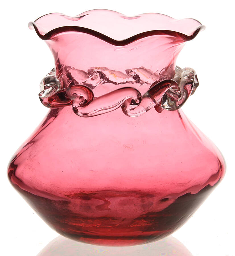 Cranberry 3" Flower Vase by Pilgrim Glass-1