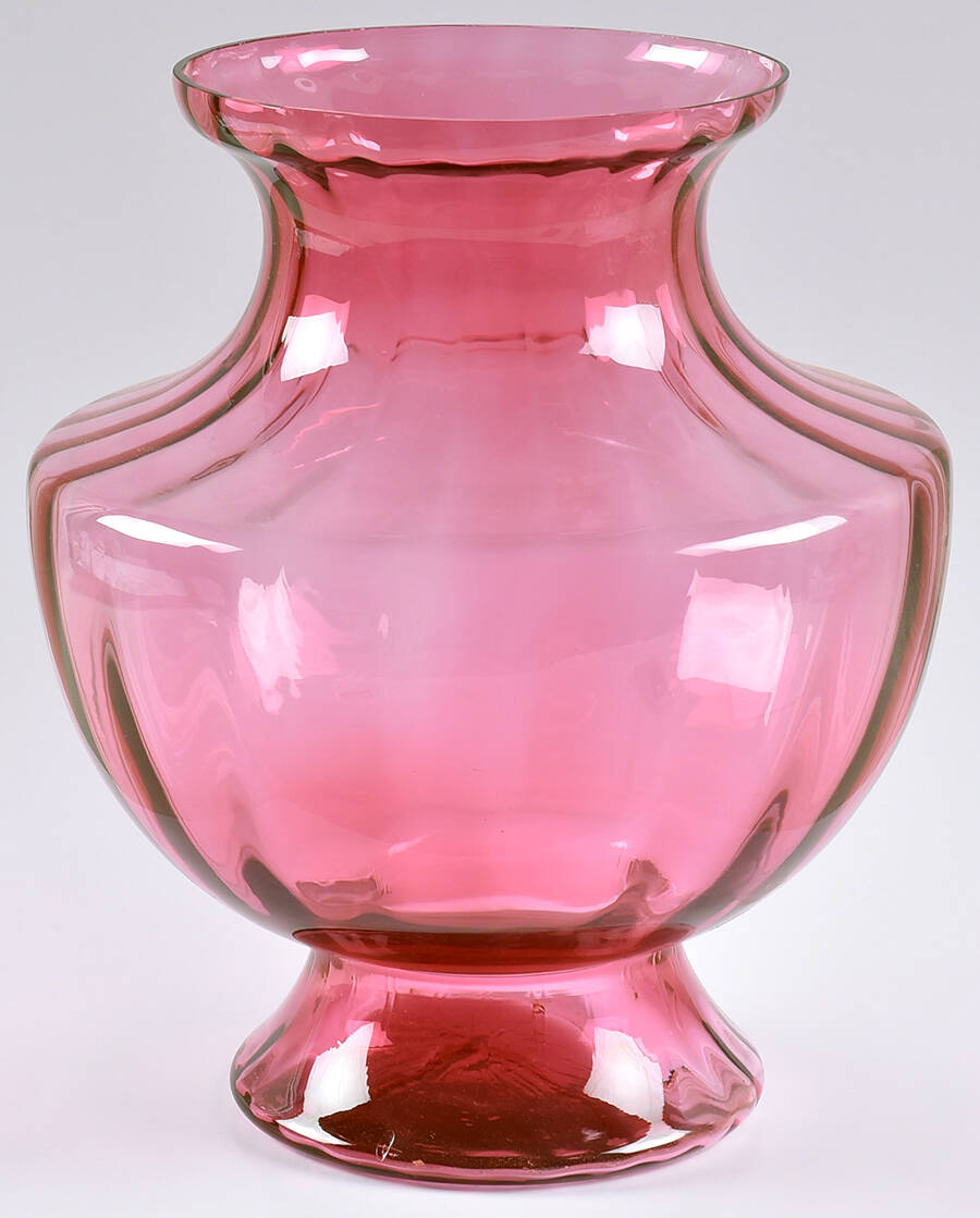 Cranberry 12" Flower Vase by Pilgrim Glass-1